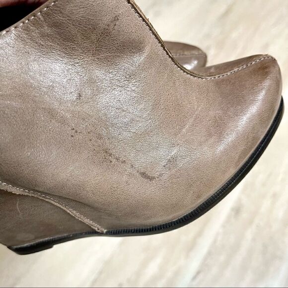 Leather Luxury Rebel Sora Wedge Ankle Booties 408 Women’s Designer Edgy - Picture 8 of 12